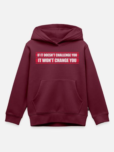 Workout Fitness Motivation Zitat - Kinder Premium Organic Hoodie - Burgunderrot