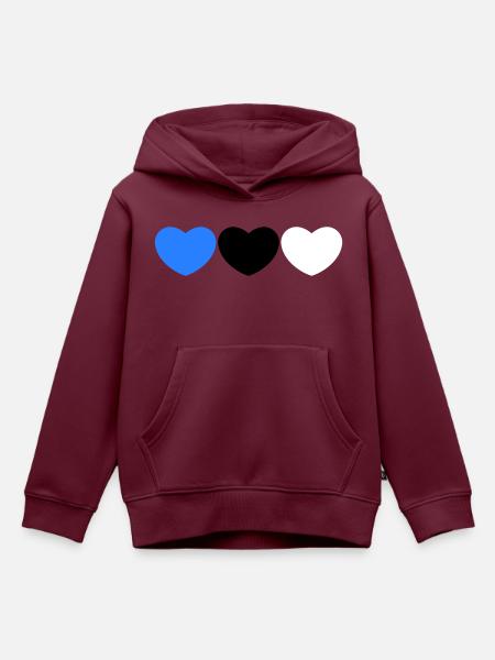 Estnisches Herz - Kinder Premium Organic Hoodie - Burgunderrot