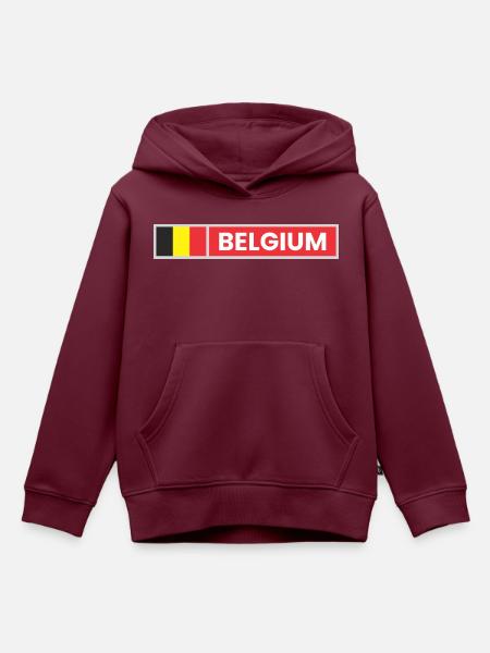 Belgische Flagge - Kinder Premium Organic Hoodie - Burgunderrot