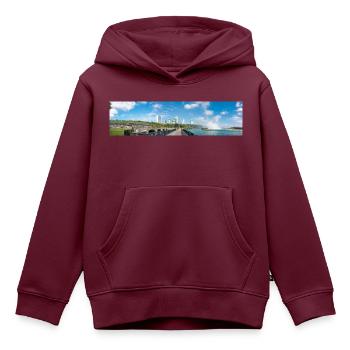 Die Skyline von Niagara City und das Panorama der Niagarafälle - Kinder Premium Organic Hoodie - Burgunderrot - Vorne - AI Model Kid Female (0cm)