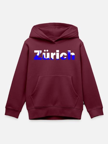 zürich - Kinder Premium Organic Hoodie - Burgunderrot