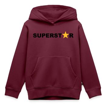 Superstar - Kinder Premium Organic Hoodie - Burgunderrot - Vorne - AI Model Kid Female (0cm)