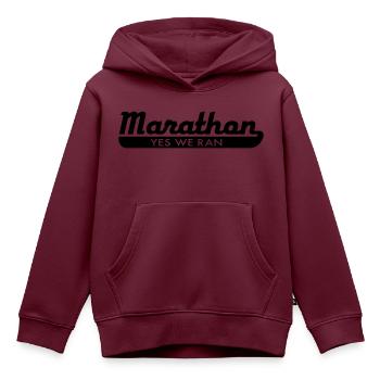 Marathon - Kinder Premium Organic Hoodie - Burgunderrot - Vorne - AI Model Kid Female (0cm)