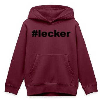 hashtag lecker - Kinder Premium Organic Hoodie - Burgunderrot - Vorne - AI Model Kid Female (0cm)