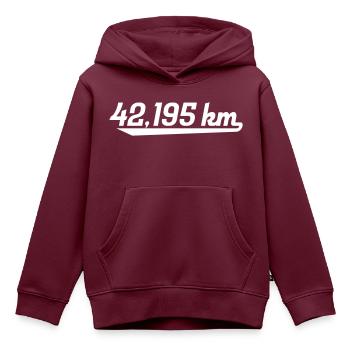 Marathon - Kinder Premium Organic Hoodie - Burgunderrot - Vorne - AI Model Kid Female (0cm)