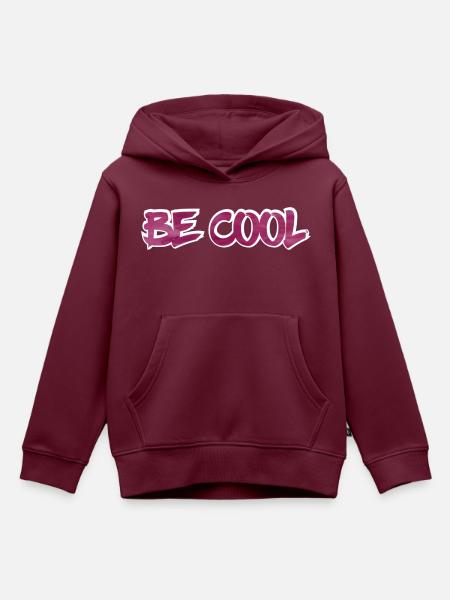 BE COOL - Kinder Premium Organic Hoodie - Burgunderrot