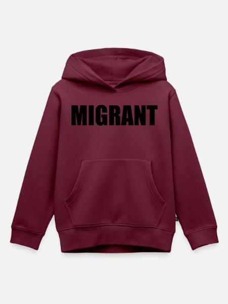 Migrant - Kinder Premium Organic Hoodie - Burgunderrot