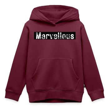 Wunderbar - Kinder Premium Organic Hoodie - Burgunderrot - Vorne - AI Model Kid Female (0cm)