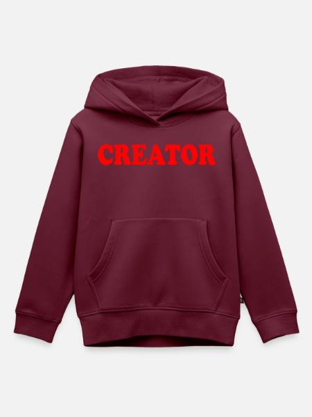 Creator - Kinder Premium Organic Hoodie - Burgunderrot