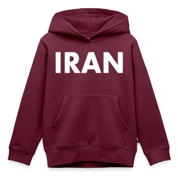 Iran - Kinder Premium Organic Hoodie - Burgunderrot - Vorne - AI Model Kid Female (0cm)