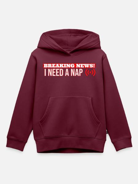 Eilmeldung Ich brauche ein Nickerchen - Kinder Premium Organic Hoodie - Burgunderrot