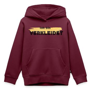 Motto verkleidet - Kinder Premium Organic Hoodie - Burgunderrot - Vorne - AI Model Kid Female (0cm)