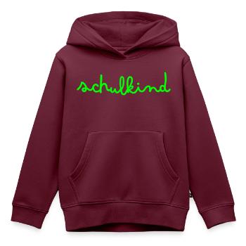 Schulkind - Kinder Premium Organic Hoodie - Burgunderrot - Vorne - AI Model Kid Female (0cm)