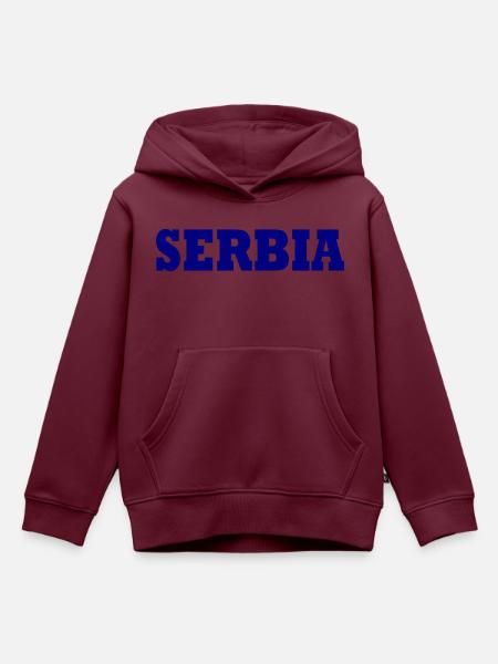 Serbien - Kinder Premium Organic Hoodie - Burgunderrot