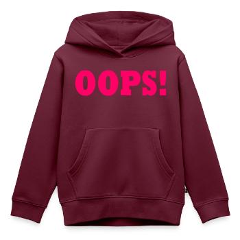 Oops - Kinder Premium Organic Hoodie - Burgunderrot - Vorne - AI Model Kid Female (0cm)