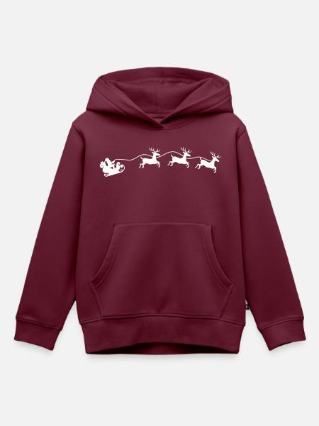 weihnachtsmann schlitten - Kinder Premium Organic Hoodie - Burgunderrot