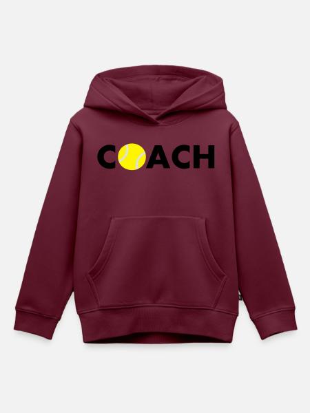 tennis coach - Kinder Premium Organic Hoodie - Burgunderrot