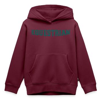 Equestrian Writing - Kinder Premium Organic Hoodie - Burgunderrot - Vorne - AI Model Kid Female (0cm)