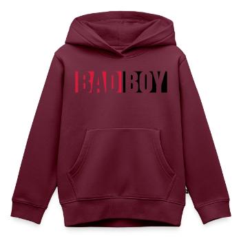 Text Bad Boy - Kinder Premium Organic Hoodie - Burgunderrot - Vorne - AI Model Kid Female (0cm)