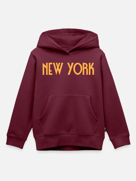 New York - Kinder Premium Organic Hoodie - Burgunderrot