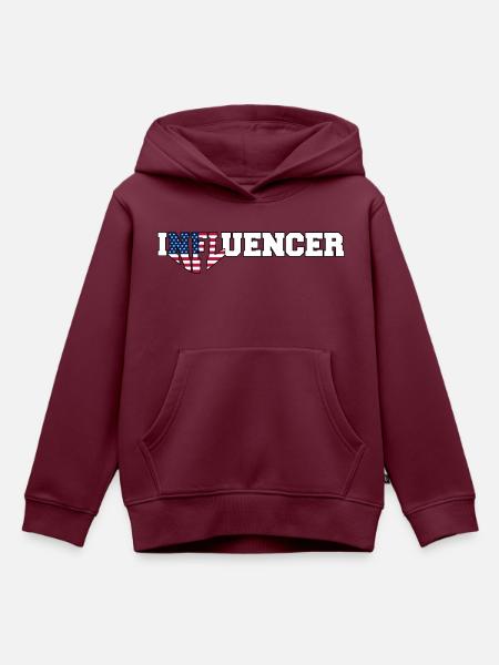 INFLUENCER - Kinder Premium Organic Hoodie - Burgunderrot