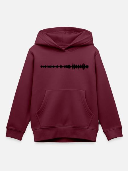 Waveform - Kinder Premium Organic Hoodie - Burgunderrot
