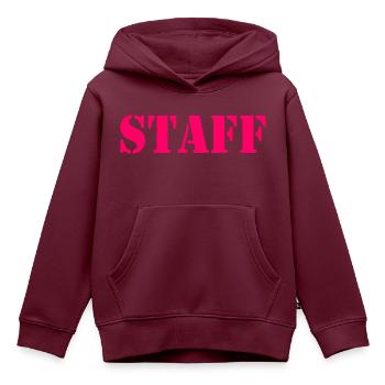 STAFF - Kinder Premium Organic Hoodie - Burgunderrot - Vorne - AI Model Kid Female (0cm)