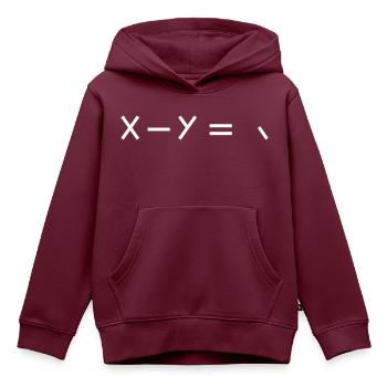 Eine lustige Subtraktion - Kinder Premium Organic Hoodie - Burgunderrot - Vorne - AI Model Kid Female (0cm)