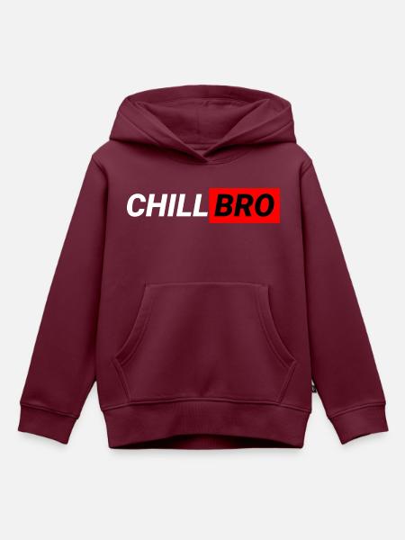 Chill Bro - Kinder Premium Organic Hoodie - Burgunderrot