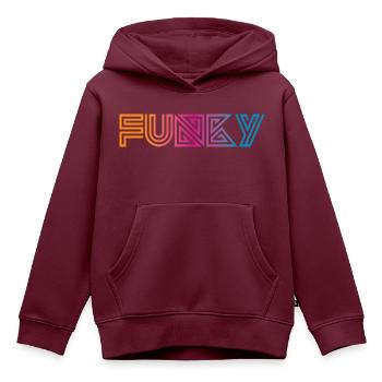 Funky Vintage - Kinder Premium Organic Hoodie - Burgunderrot - Vorne - AI Model Kid Female (0cm)