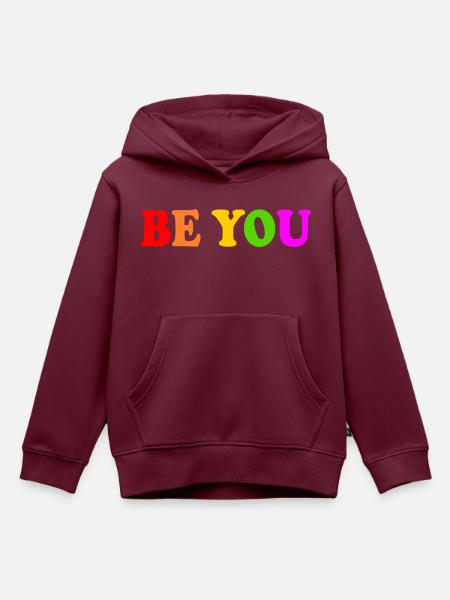 Be you - Kinder Premium Organic Hoodie - Burgunderrot
