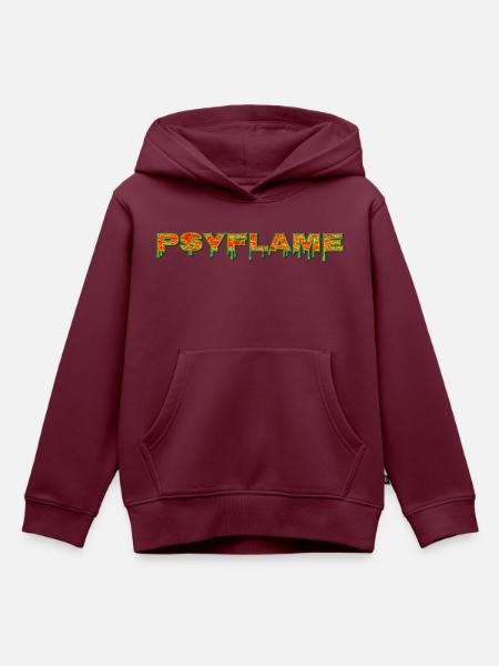 Psyflame Logo - Kinder Premium Organic Hoodie - Burgunderrot