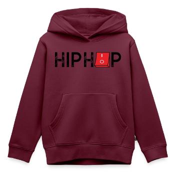 HipHop On Off - Kinder Premium Organic Hoodie - Burgunderrot - Vorne - AI Model Kid Female (0cm)