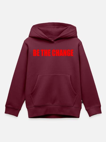 be the change - Kinder Premium Organic Hoodie - Burgunderrot