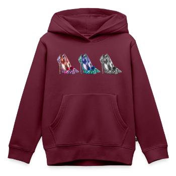 highheels,pailletten,rose,schuhe,glitzer,glamour - Kinder Premium Organic Hoodie - Burgunderrot - Vorne - AI Model Kid Female (0cm)