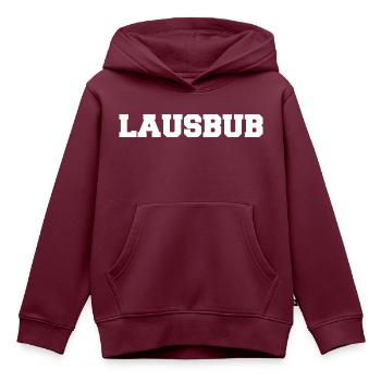 Lausbub | White - Kinder Premium Organic Hoodie - Burgunderrot - Vorne - AI Model Kid Female (0cm)