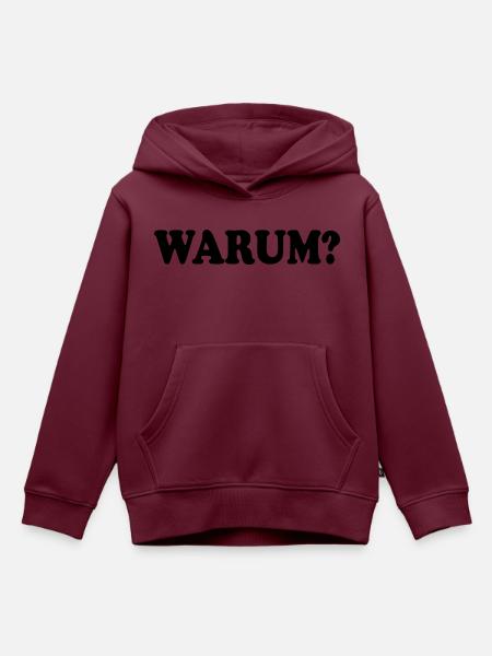 Warum - Kinder Premium Organic Hoodie - Burgunderrot