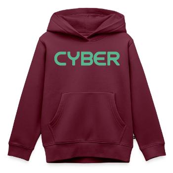 CYBER (Englisch) - Kinder Premium Organic Hoodie - Burgunderrot - Vorne - AI Model Kid Female (0cm)