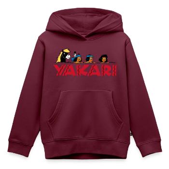 Yakari auf der Pirsch - Kinder Premium Organic Hoodie - Burgunderrot - Vorne - AI Model Kid Female (0cm)