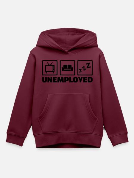 Arbeitslos - Kinder Premium Organic Hoodie - Burgunderrot