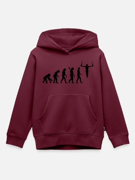 Turnen - Kinder Premium Organic Hoodie - Burgunderrot