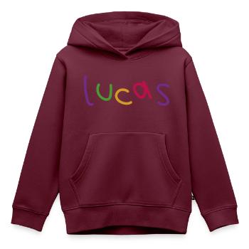 Lucas Lucas - Kinder Premium Organic Hoodie - Burgunderrot - Vorne - AI Model Kid Female (0cm)