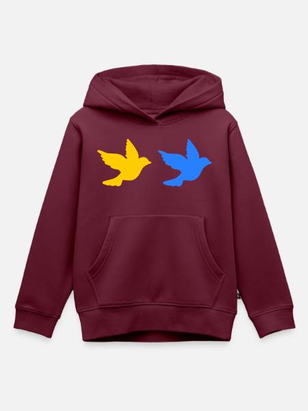 Ukraine - Kinder Premium Organic Hoodie - Burgunderrot