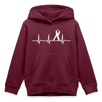 EKG Kurve - Herzkurve - Puls - Tanzen - Paartanz - Kinder Premium Organic Hoodie - Burgunderrot - Vorne - AI Model Kid Female (0cm)