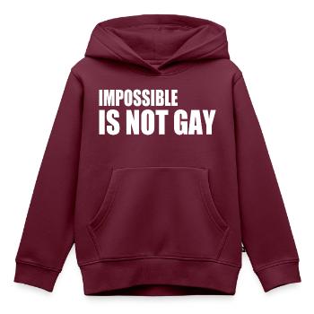 impossible is not gay - Kinder Premium Organic Hoodie - Burgunderrot - Vorne - AI Model Kid Female (0cm)
