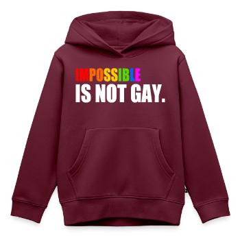 impossible is not gay - Kinder Premium Organic Hoodie - Burgunderrot - Vorne - AI Model Kid Female (0cm)