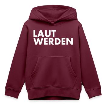 Laut werden - Kinder Premium Organic Hoodie - Burgunderrot - Vorne - AI Model Kid Female (0cm)