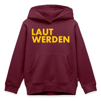 Laut werden - Kinder Premium Organic Hoodie - Burgunderrot - Vorne - AI Model Kid Female (0cm)