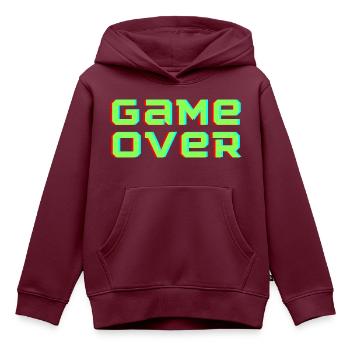 Game over - Kinder Premium Organic Hoodie - Burgunderrot - Vorne - AI Model Kid Female (0cm)