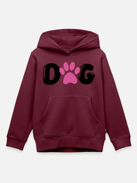 dog pfote - Kinder Premium Organic Hoodie - Burgunderrot